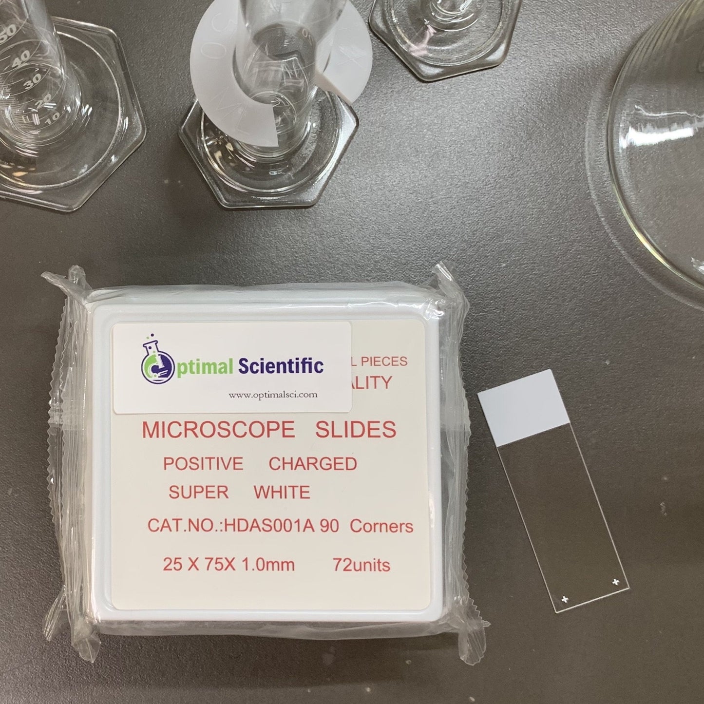 Microscope Slides Charged Premium - Optimal Scientific